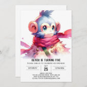 Jungle Printable Monkey Birthday Einladung (Vorne/Hinten)