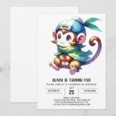 Jungle Printable Monkey Birthday Einladung (Vorne/Hinten)
