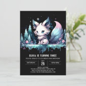 Jungle Printable Wolf Birthday Einladung (Stehend Vorderseite)