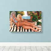 JUNGLE QUEENS CATFIGHT LEINWANDDRUCK (Insitu (Holzboden))