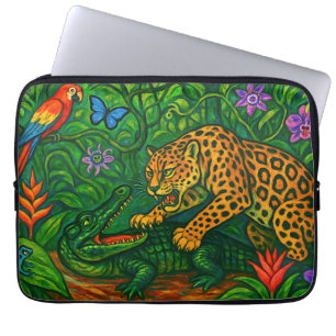 "Jungle Rivals" - Farbenfrohe Wildlife Portrait Laptopschutzhülle