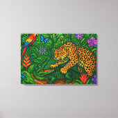 "Jungle Rivals" - Farbenfrohe Wildlife Portrait Leinwanddruck (Vorderseite)