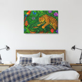 "Jungle Rivals" - Farbenfrohe Wildlife Portrait Leinwanddruck (Insitu (Schlafzimmer))