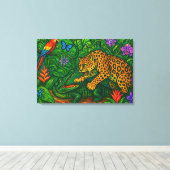 "Jungle Rivals" - Farbenfrohe Wildlife Portrait Leinwanddruck (Insitu (Holzboden))
