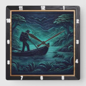 Jungle River Expedition Quadratische Wanduhr (Vorderseite)