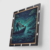 Jungle River Expedition Quadratische Wanduhr (Winkel)