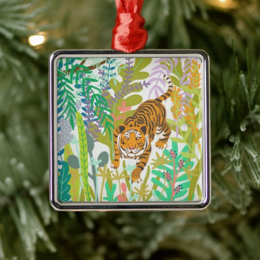 Jungle Roar - Tiger Ornament Aus Metall (Baum)