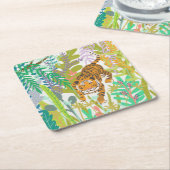 Jungle Roar - Tiger Rechteckiger Pappuntersetzer (angewinkelt)