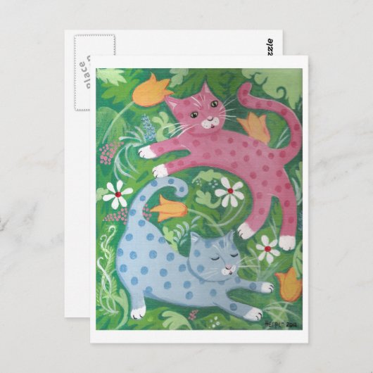 Jungle Romp - Folk Art Malerei Postkarte (Vorne/Hinten)