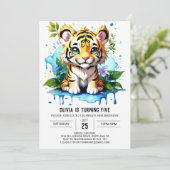 Jungle Rumble Tiger Boy Einladung zum Geburtstag (Stehend Vorderseite)