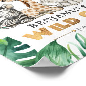 Jungle Safari 1. Geburtstag Party Willkommenspende Poster (Ecke)
