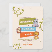 Jungle Safari 2. Geburtstag Einladung (Vorderseite)