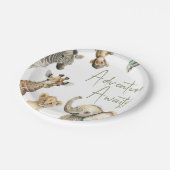 Jungle Safari Adventure erwartet Baby Shower Pappteller (Schrägansicht)