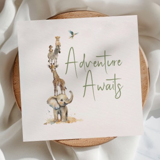 Jungle Safari Adventure erwartet Baby Shower Serviette