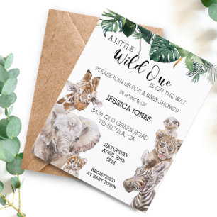 Jungle Safari Afrikanische Babys Wild One Invit