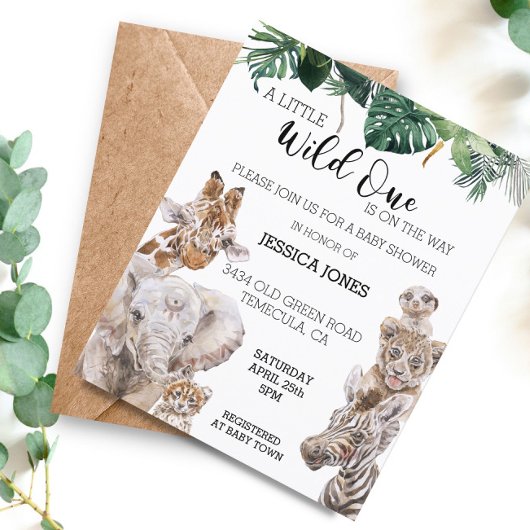 Jungle Safari Afrikanische Babys Wild One Invit