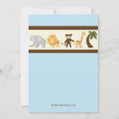 Jungle Safari Animal Boy Baby Dusche Einladung (Rückseite)