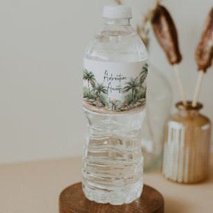 Jungle Safari Animals Adventure erwartet Baby Show Wasserflaschenetikett