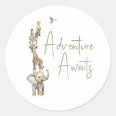 Jungle Safari Animals Adventure erwartet Gefallen Runder Aufkleber (Vorderseite)