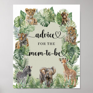 Jungle Safari Animals Advice für die zukünftige Mu Poster