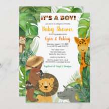 Jungle Safari Animals Baby Boy Dusche 
