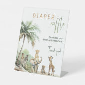 Jungle Safari Animals Baby Duschdusche Windel Raff Sockelschild (Vorderseite)