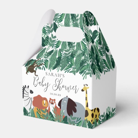 Jungle Safari Animals Baby Dusche Geschenkschachtel (Vorderseite)
