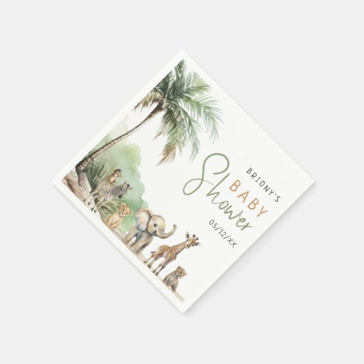 Jungle Safari Animals Baby Dusche Napkins Serviette (Ecke)