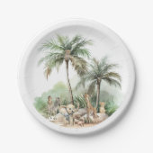 Jungle Safari Animals Baby Dusche Pappteller (Vorderseite)