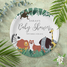 Jungle Safari Animals Baby Dusche Pappteller