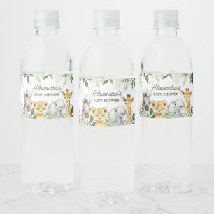 Jungle Safari Animals Baby Dusche Wasserflaschenetikett