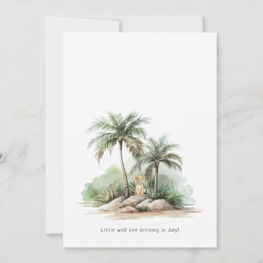 Jungle Safari Animals Baby Gender Reveal Einladung (Rückseite)