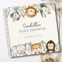 Jungle Safari Animals Baby Showbook Notizblock