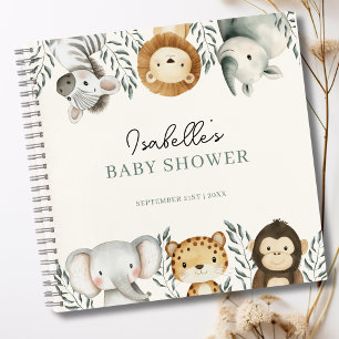 Jungle Safari Animals Baby Showbook Notizblock