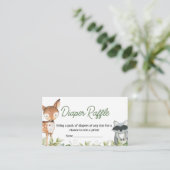 Jungle Safari Animals Baby Shower Diaper Raffle Begleitkarte (Stehend Vorderseite)