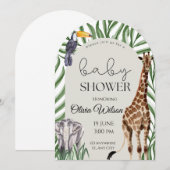 Jungle Safari Animals Baby Shower Invitation  Einladung (Vorne/Hinten)