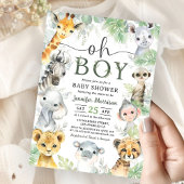 Jungle  Safari Animals Baby Shower Oh Boy Einladung