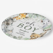 Jungle Safari Animals Baby Shower Oh Boy Pappteller (Schrägansicht)