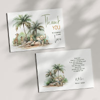 Jungle Safari Animals Babydusche Flat Vielen Dank