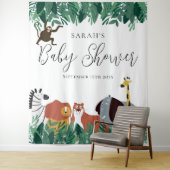 Jungle Safari Animals Babydusche Hintergrund Wandteppich (Beispiel)