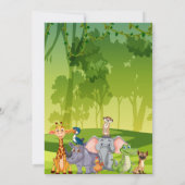 Jungle Safari Animals Birthday Party Einladung (Rückseite)