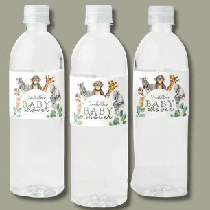 Jungle Safari Animals Boy Baby Dusche Wasserflaschenetikett