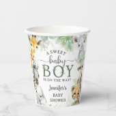 Jungle Safari Animals Boy Baby Shower Tropical Pappbecher (Vorderseite)