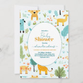 Jungle Safari Animals Greenerity Boy Baby Shower Einladung (Vorderseite)