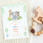 Jungle Safari Animals Kids Birthday Einladung