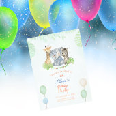 Jungle Safari Animals Kids Birthday Einladung