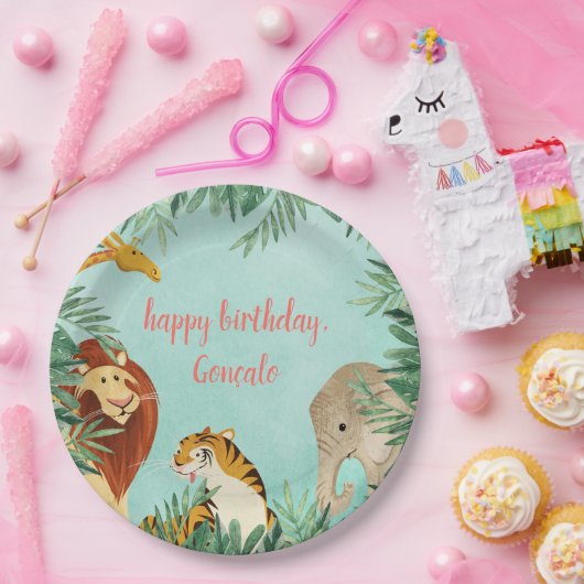 Jungle Safari Animals Kids Birthday Party Toddler Pappteller (Party)