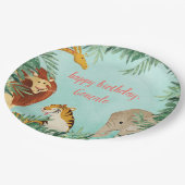 Jungle Safari Animals Kids Birthday Party Toddler Pappteller (Schrägansicht)