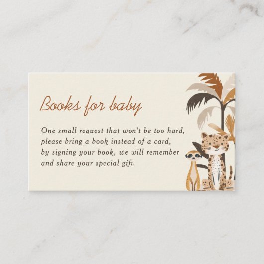 Jungle Safari Animals Kinderduschbücher für Kinder Begleitkarte (Vorderseite)