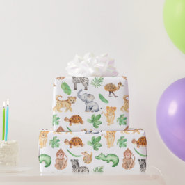 Jungle Safari Animals Kindergeburtstag Geschenkpapier